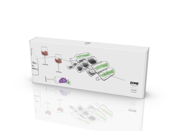Bitz Zone Rocks Wine Rack 51.3 X 20 X 16.9 Cm Black