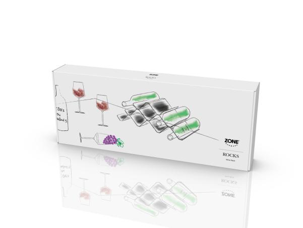 Bitz Zone Rocks Wine Rack 51.3 X 20 X 16.9 Cm Black
