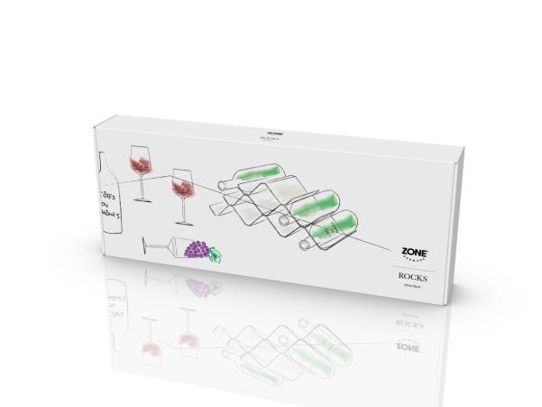 Bitz Zone Rocks Wine Rack 51.3 X 20 X 16.9 Cm Warm Grey