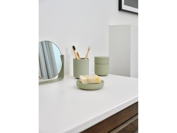 Bitz Zone Ume Soap Dish Dia. 12 X 3 Cm Eucalyptus Green