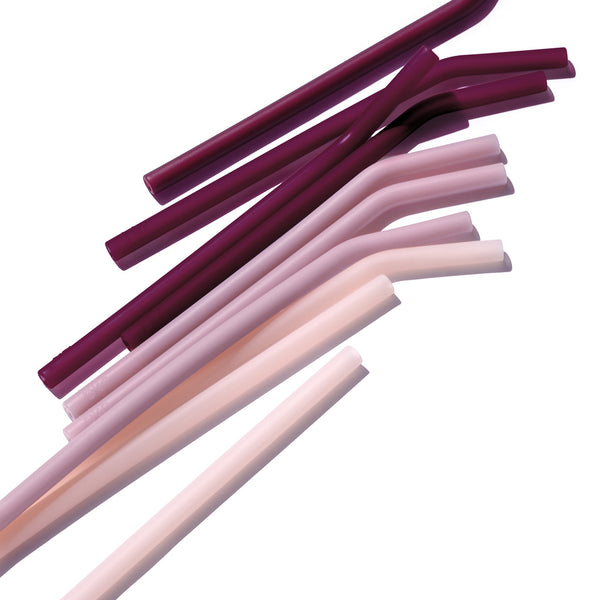 Bkr A KISS ON EACH CHEEK DEMI BOTTLE STRAWS 650ML (22 OZ) SET OF THREE