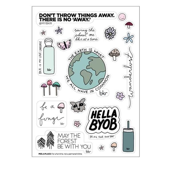 bkr GO PLANET IT'S YOUR EARTH DAY STICKER SHEET