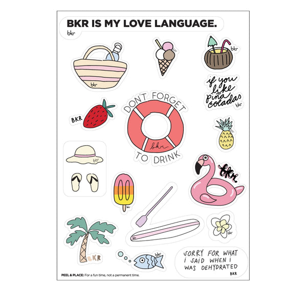 bkr SUMMER THINGS STICKER SHEET