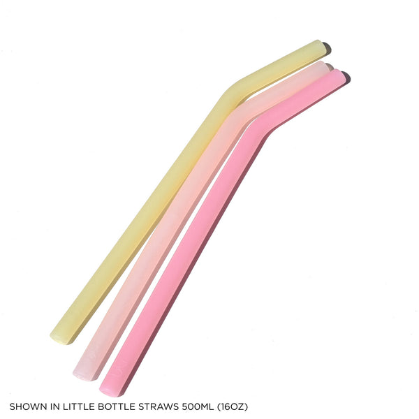 Bkr LEMONADE STAND LITTLE BOTTLE STRAWS 500ML (16OZ) SET OF THREE