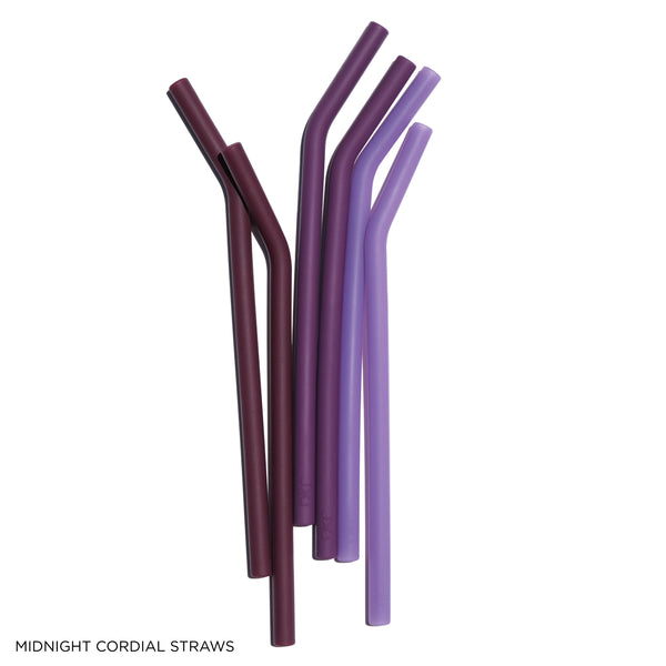 Bkr MIDNIGHT CORDIAL BIG BOTTLE STRAWS 1L (32OZ) SET OF THREE