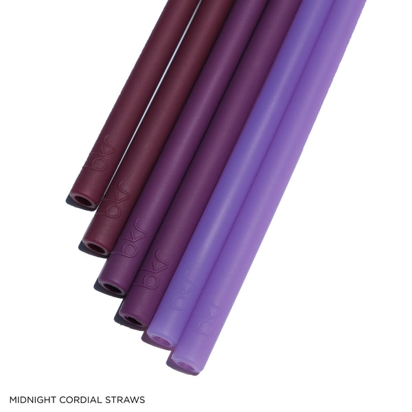 Bkr MIDNIGHT CORDIAL LITTLE BOTTLE STRAWS 500ML (16OZ) SET OF THREE