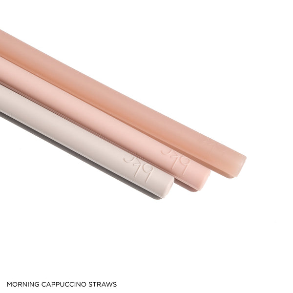 Bkr MORNING CAPPUCCINO DEMI BOTTLE STRAWS 650ML (22OZ) SET OF THREE