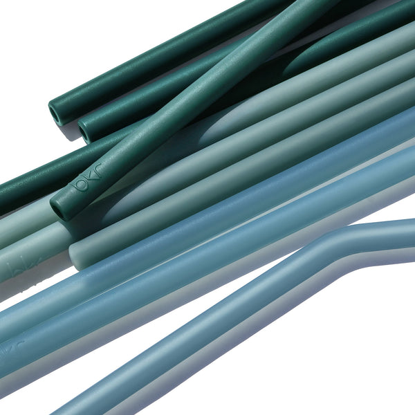 Bkr SEA FOREST DEMI BOTTLE STRAWS 650mL (22 OZ) SET OF THREE