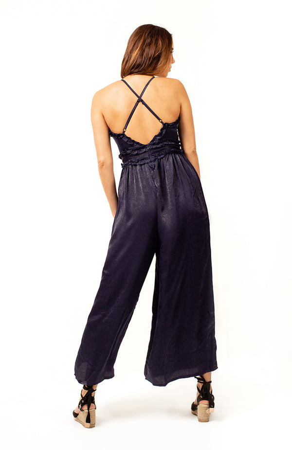 Black Coral Apolline Ruffle Jumpsuit