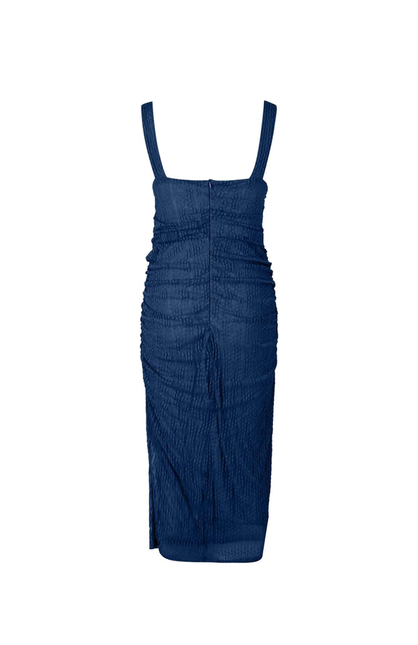black Coral Azure Mirage Midi Dress Navy