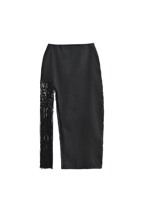 black coral Black Siren Tassel Skirt