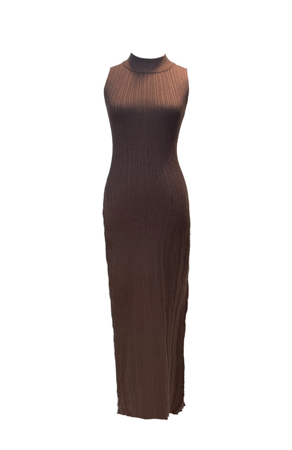 black coral Chestnut Knit Maxi Dress Brown
