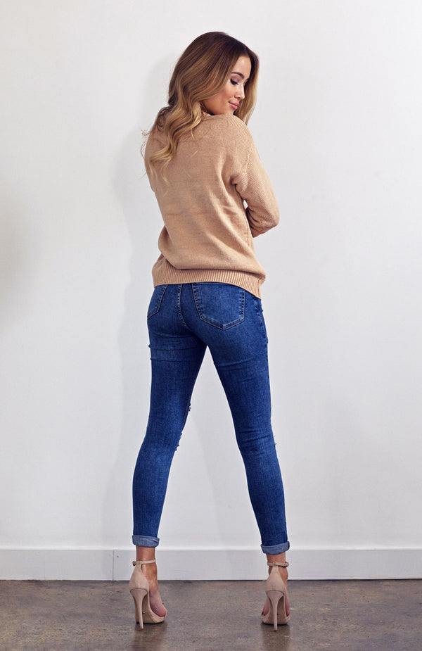 Black Coral Cinnamon Cream Knit Jumper