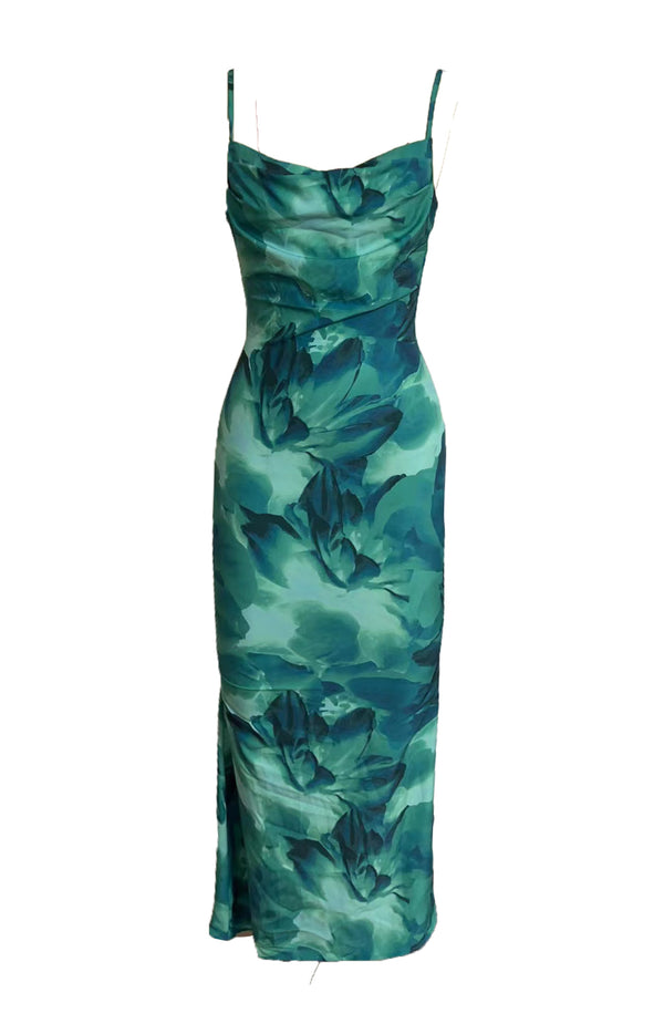 black coral Emerald Coast Maxi Dress Green