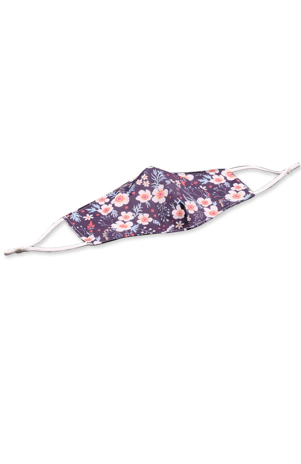 black coral Hawaiian Floral Face Mask