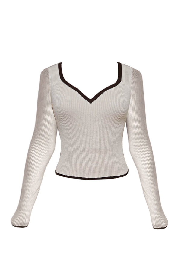 black coral Latte Kisses Knit Jumper Beige