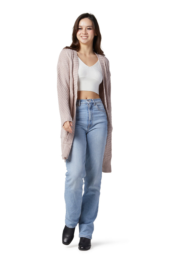 black coral Liesl Long Knit Cardigan