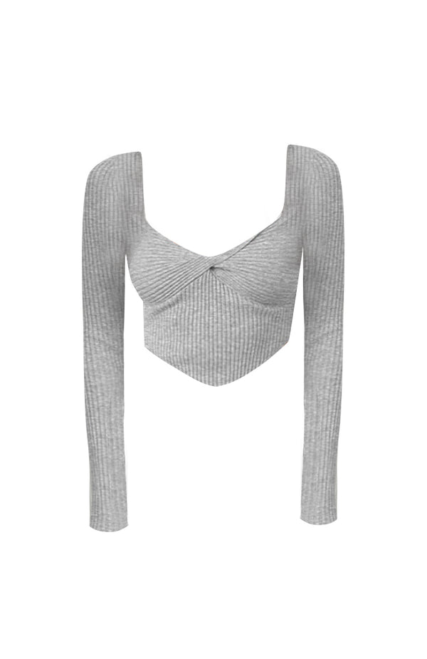 black coral Misty Crop Top Grey