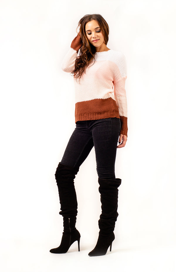 Black Coral Neapolitan Knitted Sweater