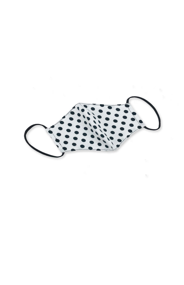 black coral Polka Dot Face Mask White
