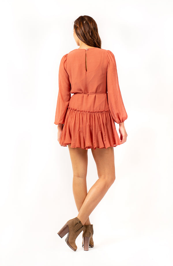 Black Coral Rhine Ruffle Mini Dress