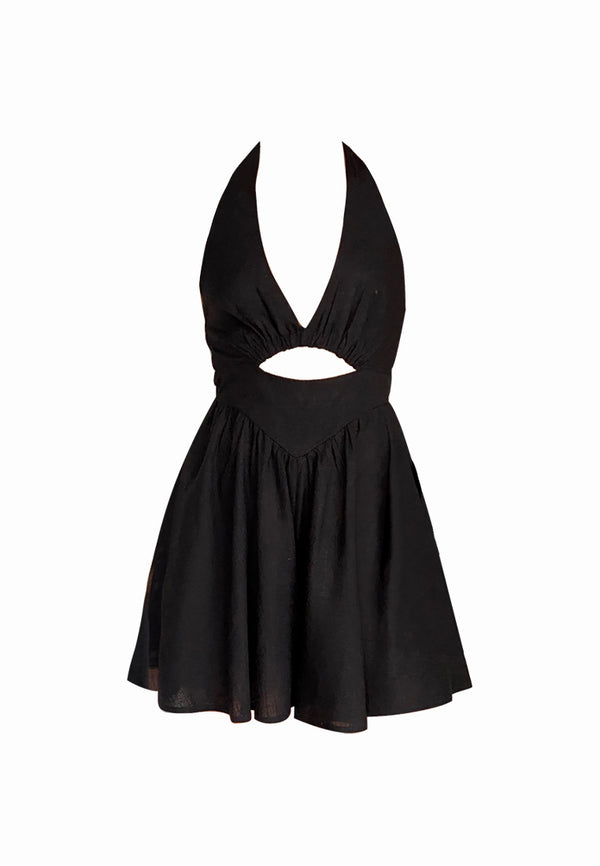 black coral Solara Sands Dress Black