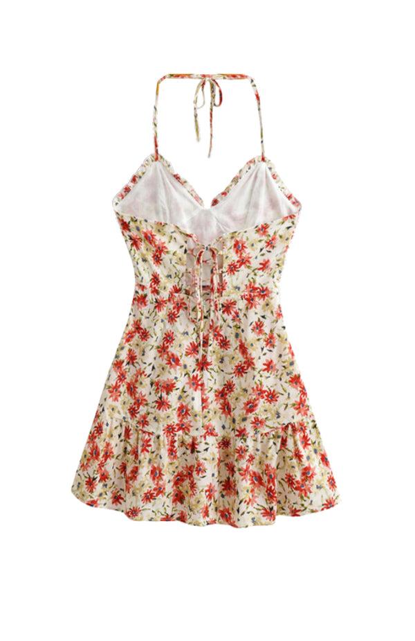 Black Coral Strawberry Shortcake Mini Dress