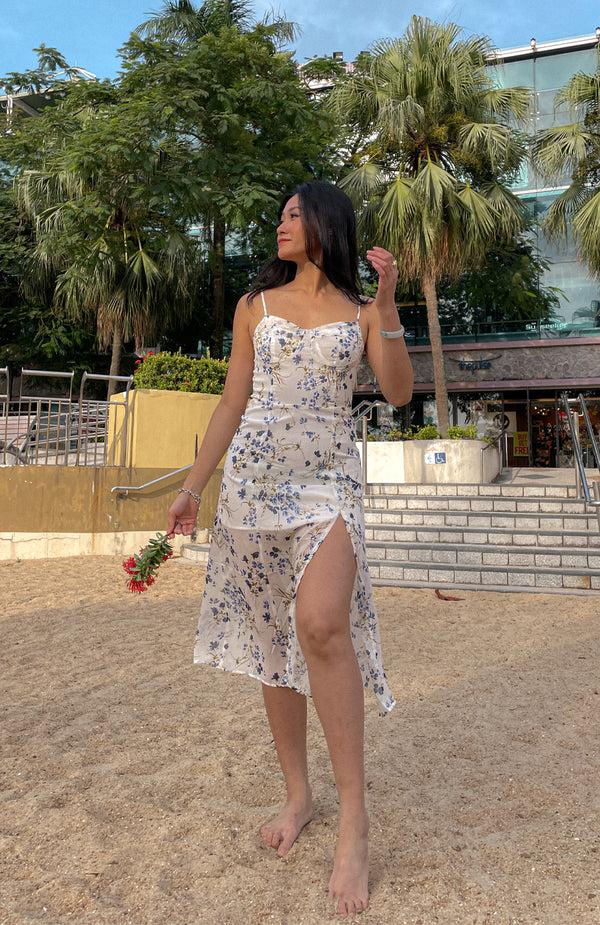 Black Coral Sweet As Sugar Floral Midi Dress