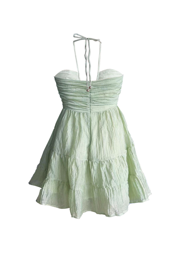 Black Coral Vera V-Neck Mini Dress Green