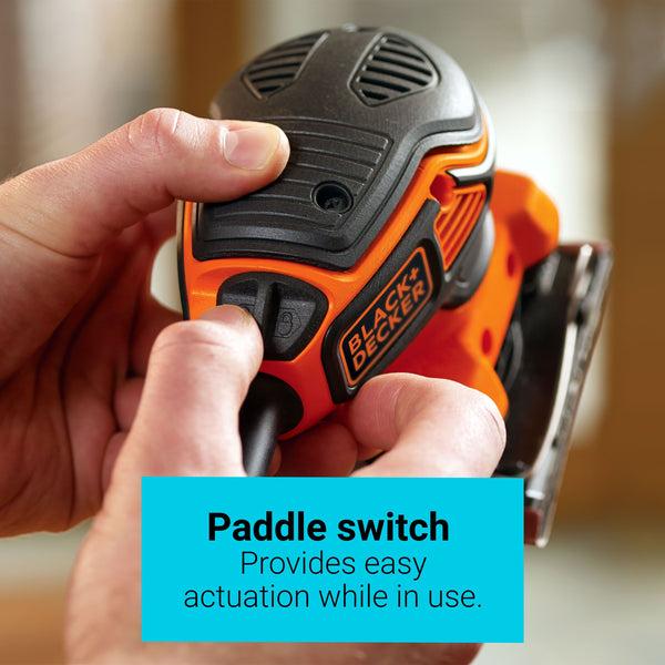 Black Decker 1/4 Sheet Orbital Sander With Paddle Switch Actuation 2.0 Amp