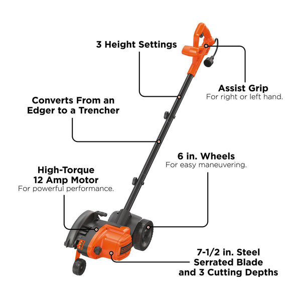 Black Decker 12 Amp 2-in-1 Landscape Edger And Trencher