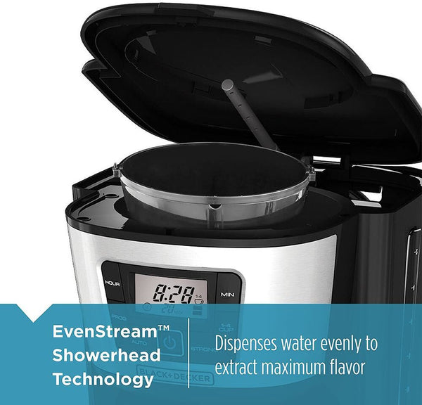 Black Decker 12-Cup Thermal Coffeemaker; Black/Silver