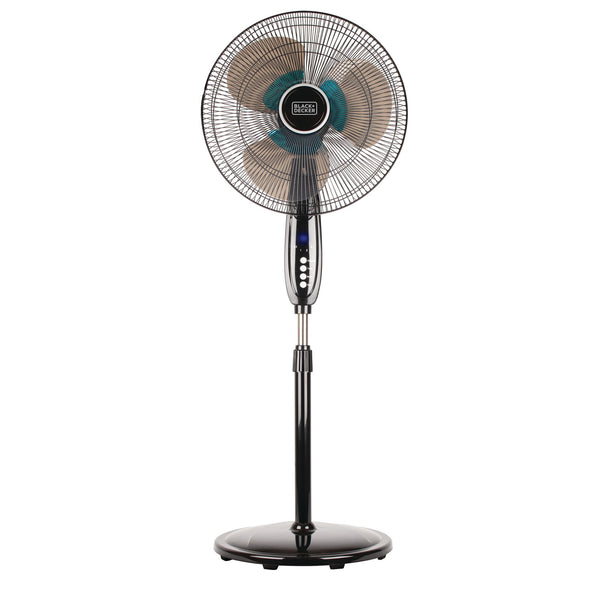 Black Decker 16 In. Dual-Blade Stand Fan With Remote (Black)
