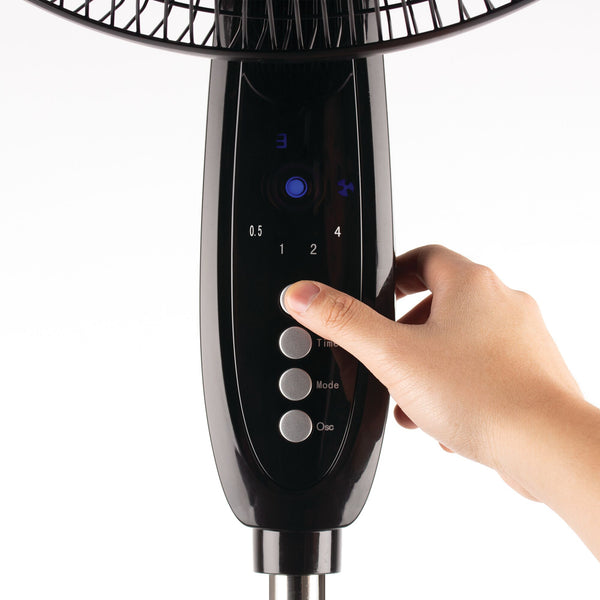 black decker 16 in. Dual-Blade Stand Fan with Remote (Black)