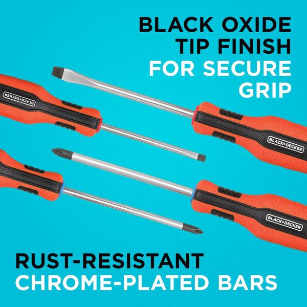 Black Decker 17 Pc. Screwdriver Set Magnetic Color-Coded Handles