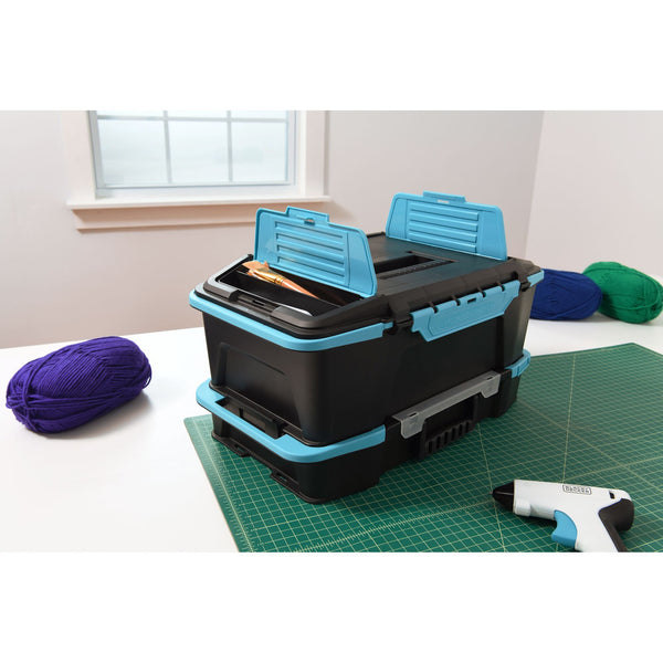 Black Decker 19in. 2in1 Stackable Storage Caddy And Organizer