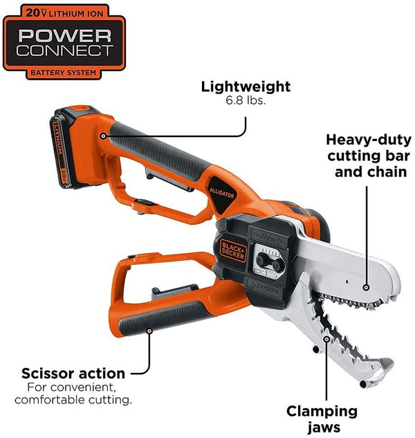 Black Decker 20V MAX* Cordless Chainsaw Alligator Lopper