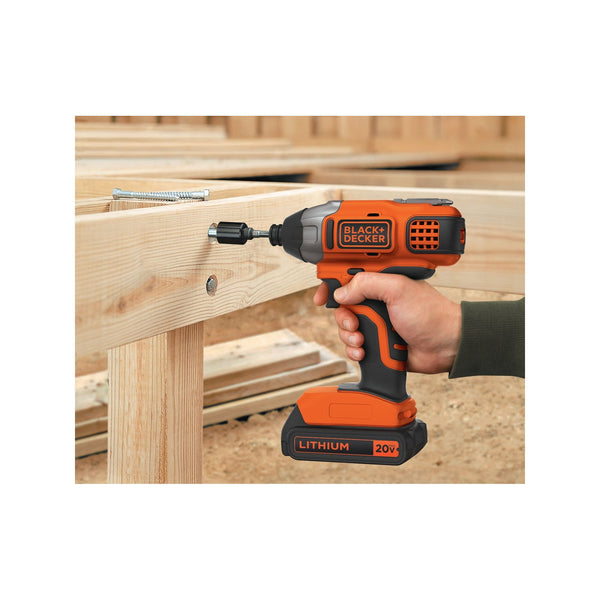 black decker 20V MAX* Cordless Drill and Impact Driver Power Tool Combo Kit with Battery and Charger