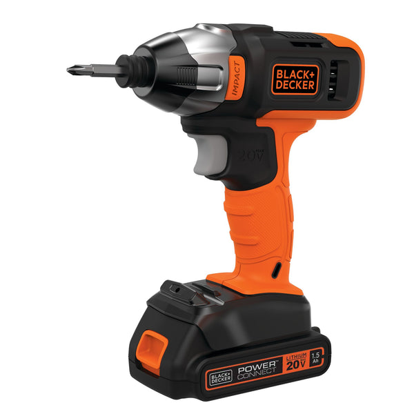 Black Decker 20V MAX* Cordless Impact Driver With Charger And Fastening Bit