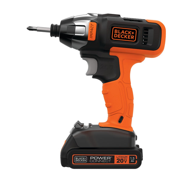 Black Decker 20V MAX* Cordless Impact Driver With Charger And Fastening Bit