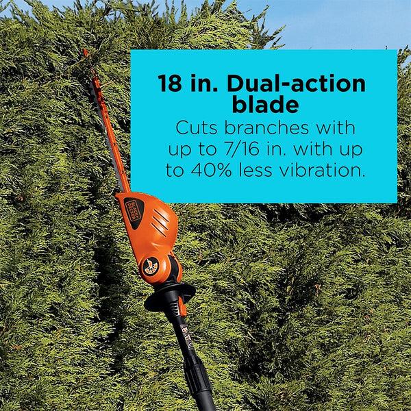 Black Decker 20V MAX* Cordless Pole Hedge Trimmer 18-Inch