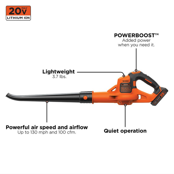Black Decker 20V MAX* Cordless Sweeper With POWERBOOST™