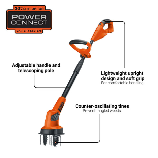 Black Decker 20V MAX* Lithium Garden Cultivator - Battery And Charger Not Included