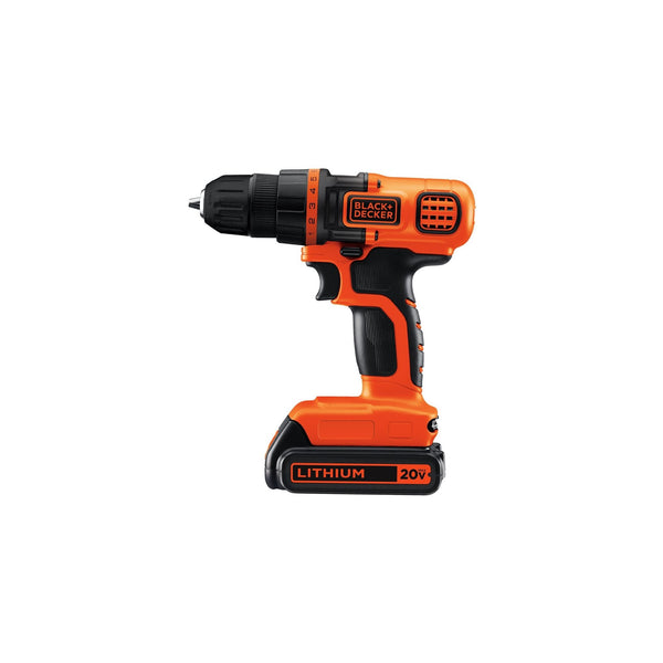Black Decker 20V MAX* Lithium Ion Drill/Driver + 68 Piece Project Kit