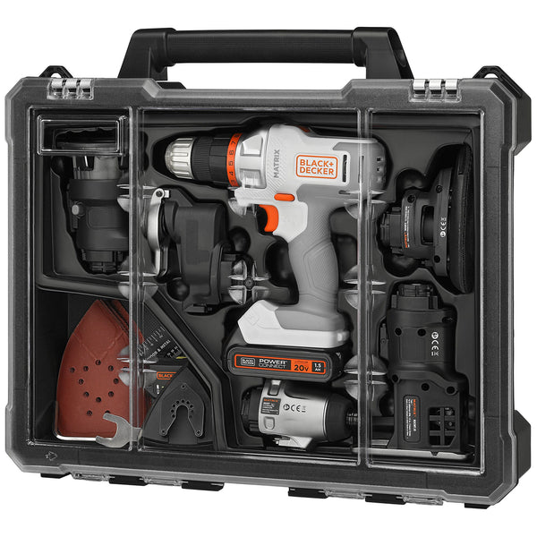 Black Decker 20V MAX* MATRIX™ Cordless Combo Kit 6-Tool White And Orange