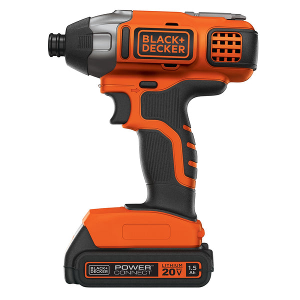 Black Decker 20V MAX* POWERCONNECT™ 1/4 In. Cordless Impact Driver Kit