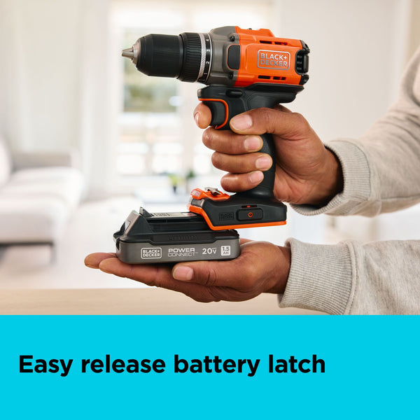 Black Decker 20V MAX* POWERCONNECT™ 1.5 Ah Battery With State Of Charge Indicator Light And Charger Combo