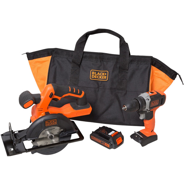 Black Decker 20V MAX* POWERCONNECT™ Cordless Drill/Driver + Circular Saw Combo Kit