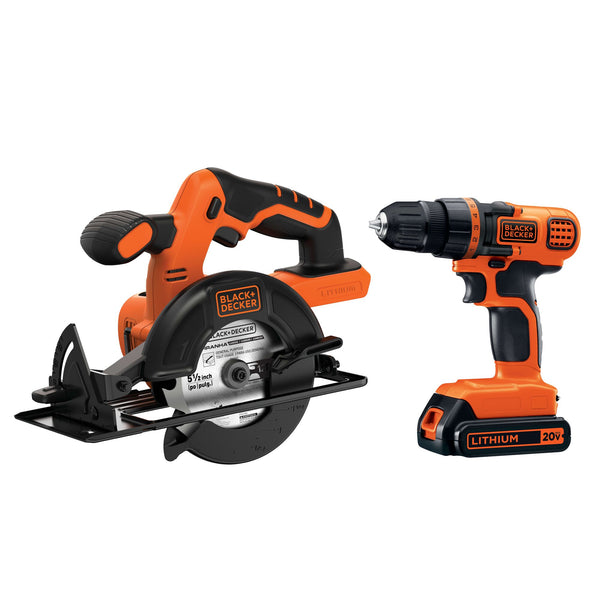 Black Decker 20V MAX* POWERCONNECT™ Cordless Drill/Driver + Circular Saw Combo Kit
