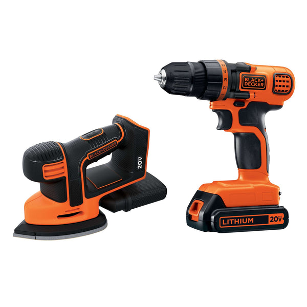 Black Decker 20V MAX* POWERCONNECT™ Cordless Drill/Driver + MOUSE™ Detail Sander Combo Kit